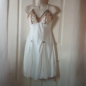 Cheibear Women's  Satin Like with Mesh Inset Mini Night Dress Size Medium NWT